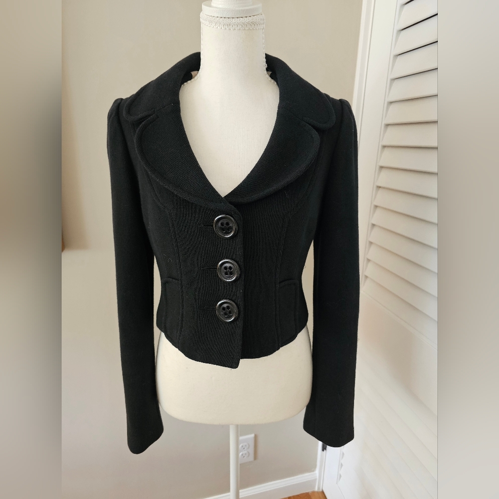 NANETTE LEPORE Black Cropped Blazer Jacket | Size Small | Excellent Condition!